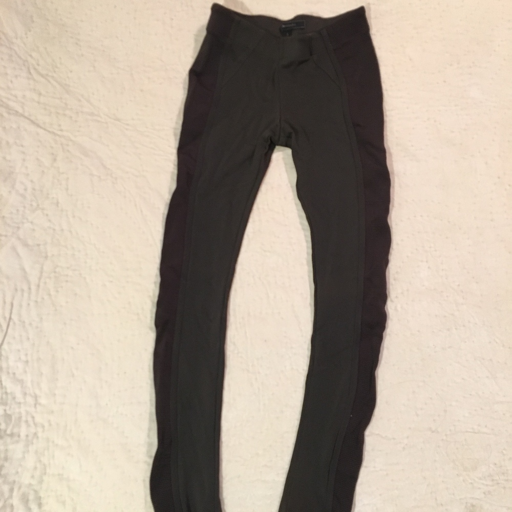 bebe legging with texture side band Dark Brown